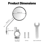 Vintage Bike Mirror - Metal Bicycle Rearview Mirrors for Handlebars, Classic Cruiser, Electric Bike Side Mirrors - Image 2