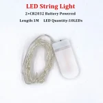 Fairy Lights AA Battery Powered 1M 10 2M 20 3M 30 5M 50 10M 100Leds Silver Led Copper Wire String Light Decorative Fairy Lights - Image 20