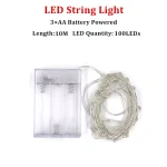 Fairy Lights AA Battery Powered 1M 10 2M 20 3M 30 5M 50 10M 100Leds Silver Led Copper Wire String Light Decorative Fairy Lights - Image 19