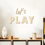 Wall Sign for Kid's Play Wooden Let's Play Wall Stickers Suitable for Children's Playrooms Nursery Room Bedroom Wall Decorations - Image 4