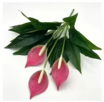 Artificial Green Plants Fake Anthurium  Potted Plants Desktop Ornaments Home Decoration Wedding Venue Decoration Fake Flowers - Image 3