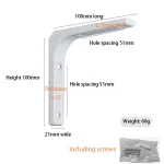 Shelf brackets L-shaped floating wall shelves black and white stainless steel bore stand bracket support hardware home - Image 8