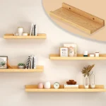 Wooden Floating Shelf Rustic Wall Shelf for Home Storage & Display Wall Mounted Wood Shelf for Bathroom, Bedroom, living Room,