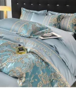 European Bedding Set High-end Luxury Cotton Four-piece Set Cotton Embroidery Quilt Cover Sheets Hats Senior Sense Bedding - Image 12