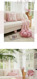 Romantic Wedding Throw Pillow Modern Pink Ins Style Living Room Wedding Room Sofa Bedhead Cushion Cover - Image 13