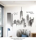Manhattan Wall Sticker Creative Bedroom Decor Home Black And White Art Stickers Living Room Background Wall Decor Self-adhesive - Image 10