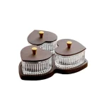 Creative Thickened Glass Fruit Tray Decorative with Wooden Lids Divider Snack Tray Washable Dried Fruit Tray Set Hotel - Image 10