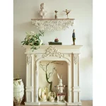 White Distressed Corbel Mantel Shelf, French Country, Living Room Decoration, 31 Inch - Image 2