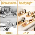 Wooden Floating Shelf Rustic Wall Shelf for Home Storage & Display Wall Mounted Wood Shelf for Bathroom, Bedroom, living Room, - Image 3