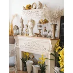 White Distressed Corbel Mantel Shelf, French Country, Living Room Decoration, 31 Inch - Image 4