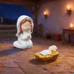 Cartoon Hand Painted Sacred Family Resin Figurines Mini Dollhouse Decor Miniature Desktop Ornaments - Image 5