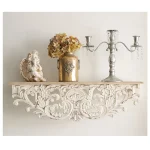 White Distressed Corbel Mantel Shelf, French Country, Living Room Decoration, 31 Inch - Image 5