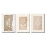 Wall Art Decor Paintings Warm Tones Posters Home Creative Gifts 3pcs Neutral Minimalist Abstract Fern Boho - Image 7