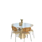 Modern Home Dining Table Oval White Deco Balcony Dining Table Luxury Relaxing Salle A Manger Complet Table Et Chaise Furniture - Image 5