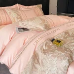 European Bedding Set High-end Luxury Cotton Four-piece Set Cotton Embroidery Quilt Cover Sheets Hats Senior Sense Bedding - Image 7