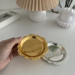 Round Metal Tray Fruit Cake Dessert Trays Jewelry Dish Earrings Necklace Ring Storage Plates Display Bowl Decoration Sauce Dish - Image 17