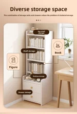 Stable Bookshelf Floor-to-ceiling shelf Household simple wall multi-layer with pumping storage locker Bedroom bedside cabinet - Image 10