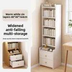 Stable Bookshelf Floor-to-ceiling shelf Household simple wall multi-layer with pumping storage locker Bedroom bedside cabinet - Image 3