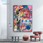 Modern Abstract Street Wall Art Painting Banksy Graffit Art Canvas Painting Prints Poster Cuadros Wall Art Pictures Home Decor - Image 3