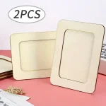 2/4/8pcs High Quality Handmade Wooden Photo Frames, DIY Photo Frame Embryos, Can Be Painted Three-dimensional Photo Album Frames - Image 7