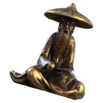 Fairy Gardens Figurine Sitting Fisherman Statue Fishing Decor Alloy Decors Figurines Small - Image 14