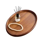 An Oval Wooden Tray For Teacups, Suitable For Breakfast, Coffee, Dining, And Bar Use; Also A Decorative Piece For Kitchens - Image 15