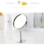 Household Makeup Mirror Circular Portable Double-sided Metal Frame 1:2 Enlarged Desktop 360 Degree Rotating Mirror - Image 10