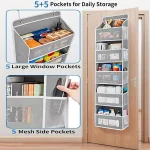 5-Shelf Hanging Storage Organizer - Behind Door, Anti-Tilt, 5 Large Capacity Pockets, Suitable for Bedroom, Bathroom - Image 2