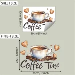 Coffee Cup Wall Stickers Self Adhesive Cafe Kitchen Decor PVC Decals for Home Bar Background Peel and Stick Art - Image 6