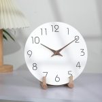 Wall Clock 12 Inch Silent Non Ticking Wood Wall Clocks Battery Operated Wooden White Modern Simple Minimalist Hanging Wall Clock - Image 13