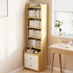 Stable Bookshelf Floor-to-ceiling shelf Household simple wall multi-layer with pumping storage locker Bedroom bedside cabinet - Image 6