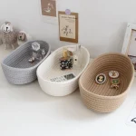 Woven Storage Baskets Multifunctional Desktop Sundries Cosmetics Kids Toys Organizer Box Desk Stationery Space Saving Cases - Image 12