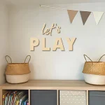 Wall Sign for Kid's Play Wooden Let's Play Wall Stickers Suitable for Children's Playrooms Nursery Room Bedroom Wall Decorations - Image 12
