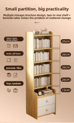 Stable Bookshelf Floor-to-ceiling shelf Household simple wall multi-layer with pumping storage locker Bedroom bedside cabinet - Image 11