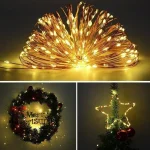 LED Fairy Lights Battery Operated String Lights Waterproof Silver Wire Firefly Starry Lights  Wedding Party Xmas Christmas Decor - Image 16