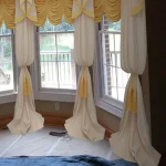 Curtains canopy pure color curtain Roman Blinds Waving folds Round Window angle Curtain corner Curtains Drapers Drapery valance - Image 3