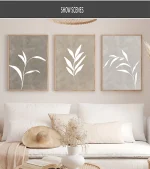Wall Art Decor Paintings Warm Tones Posters Home Creative Gifts 3pcs Neutral Minimalist Abstract Fern Boho - Image 11