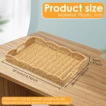 Imitation Rattan Tray Vintage Rectangular Serving Tray Decorative Tabletop Serving Baskets Multifunction Organizing Platter - Image 6