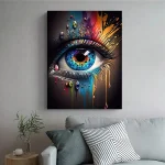 Classic Abstract Wall Art , Eye Features Mural, HD Canvas Print Poster for Home Living Room Bedroom Office Decoration - Image 4