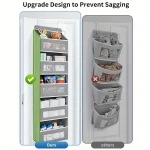5-Shelf Hanging Storage Organizer - Behind Door, Anti-Tilt, 5 Large Capacity Pockets, Suitable for Bedroom, Bathroom - Image 3