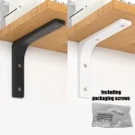 Shelf brackets L-shaped floating wall shelves black and white stainless steel bore stand bracket support hardware home - Image 2