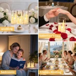 Flameless 3 in 1 LED Taper Candles with 15CM Lampshade Battery Operated Flickering Electric Window Candles for Christmas Wedding - Image 6