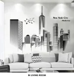 Manhattan Wall Sticker Creative Bedroom Decor Home Black And White Art Stickers Living Room Background Wall Decor Self-adhesive - Image 16