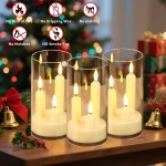 Flameless 3 in 1 LED Taper Candles with 15CM Lampshade Battery Operated Flickering Electric Window Candles for Christmas Wedding - Image 5