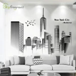 Manhattan Wall Sticker Creative Bedroom Decor Home Black And White Art Stickers Living Room Background Wall Decor Self-adhesive - Image 4