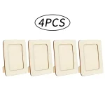 2/4/8pcs High Quality Handmade Wooden Photo Frames, DIY Photo Frame Embryos, Can Be Painted Three-dimensional Photo Album Frames - Image 8