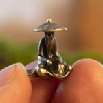Fairy Gardens Figurine Sitting Fisherman Statue Fishing Decor Alloy Decors Figurines Small - Image 3