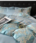 European Bedding Set High-end Luxury Cotton Four-piece Set Cotton Embroidery Quilt Cover Sheets Hats Senior Sense Bedding - Image 11