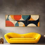 Mid Century Modern Wall Art Canvas | Unframed Bauhaus Print | Wide Panoramic Wall Art for Living Room Canvas | Abstract Wall Art - Image 9