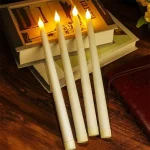 6Pcs LED Flameless Flickering Taper Candles 3D Wick Candles Lamp Wedding Home Decor Battery Operated Electronic Candle Light - Image 4